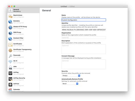 mdm configuration profiles